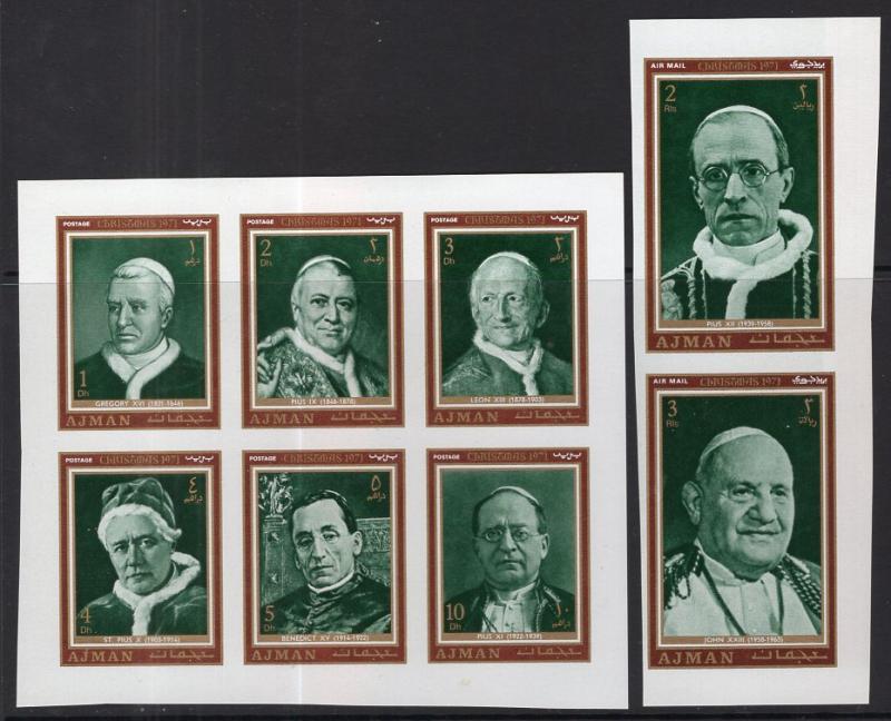 Ajman MI 947-954 Popes Imperfs MNH VF