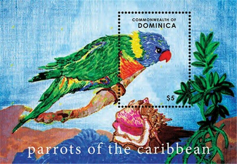 WD04/01/21-Dominica - 2013 Caribbean Parrots - Stamp Souvenir Sheet DOM1301S