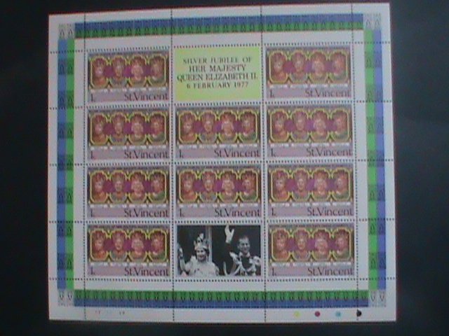 ​ST. VINCENT-1977 SC#484- SILVER JUBILEE OF QUEEN ELIZABETH II MNH SHEE VF
