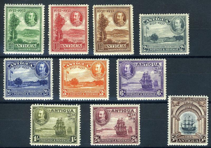 ANTIGUA SC# 67-76 SG# 81-90 MINT HINGED AS SHOWN