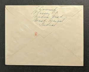 1950 Plassey India Airmail Cover to Haarlem Netherlands