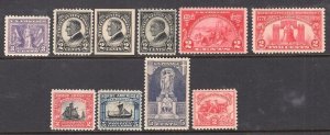US 1919-1926 Group of 10 Better Stamps VF MNH CV$107
