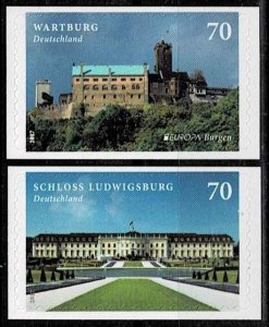 Germany 2017,Sc#2973-4 MNH, Wartburg, Ludwigsburg Palace s./a.