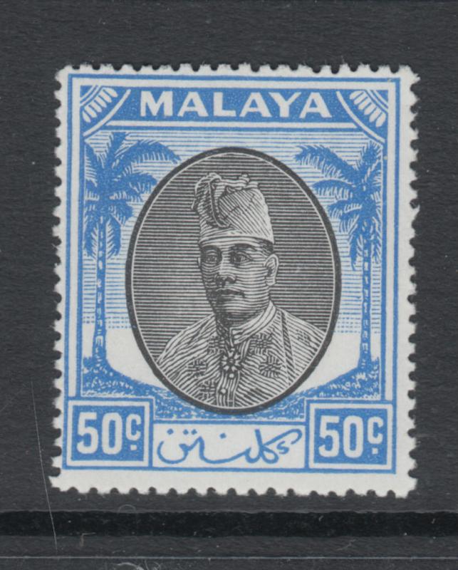 WS-C683 MALAYA - Kelantan, 1951 50C. Black & Blue SG 78 MNH