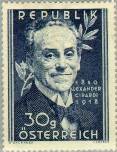 Austria 1950 MNH Stamps Scott 568 Actor Singer Music Operetta Girardi