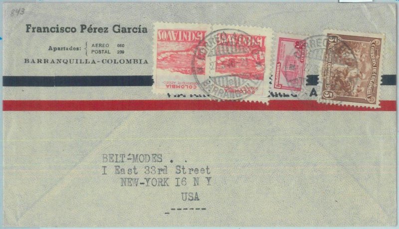 85995 - COLOMBIA - AIRMAIL COVER to the USA  1946 -  COFFEE