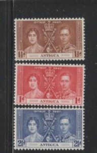 ANTIGUA #81-83 1937 CORONATION ISSUE MINT VF LH O.G