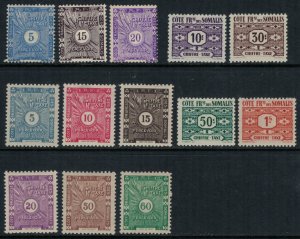 Somali Coast #J1,3-4,11-4,6-7,39-42*/u  CV $7.70  Postage due collection