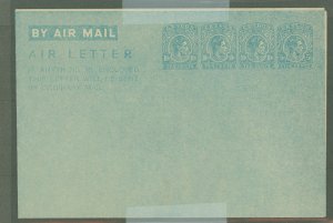 Ceylon  1947 3 x 10c, 1 x 5c stamps, dull blue