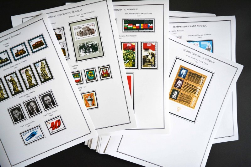 COLOR PRINTED EAST GERMANY DDR/GDR 1949-1990 STAMP ALBUM PAGES (334 ill. pages)