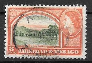 Trinidad Tobago 1953 8 cent Queen Elizabeth II, used, Scott #78