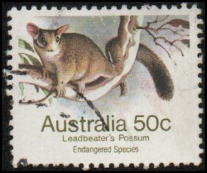 Australia 793 - Used - 50c Leadbeater's Possum (1981) (cv $0.70) (1)