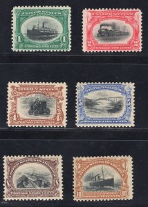 MOMEN: US STAMPS #294-299 SET MINT OG H/2NH(1c,5c) LOT #79541*