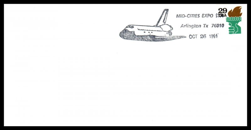 US Space Shuttle Mid-Cities Expo 1991 Arlington,TX Cancel Cover