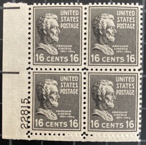 US Stamps-SC# 821 - 16 Cent - MNH - Plate Blocks Of 4 - SCV $7.00