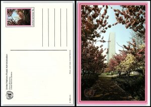 1989 UNITED NATIONS Postal Card-New York, UN Gardens, Cherry Blossom, Unused T10 