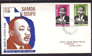 Samoa, Scott cat. 298-299. Dr. Martin Luther King, Jr. issue. First day cover. ^