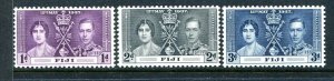 FIJI SC#114-116 Coronation of King George VI (1937) MH