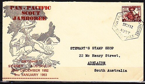 Australia, Scott cat. 249. Pan-Pacific Scout Jamboree, First day cover.. ^