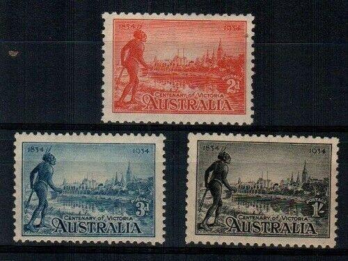 Australia Scott 142-4 Mint hinged VF (Catalog Value $71.00)