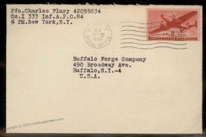 USA WWII APO Airmail Military Mail Cover 93813