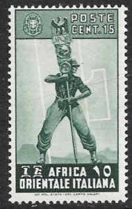 ITALIAN EAST AFRICA 1938 15c Fascist Legionary Pictorial Sc 5 MLH