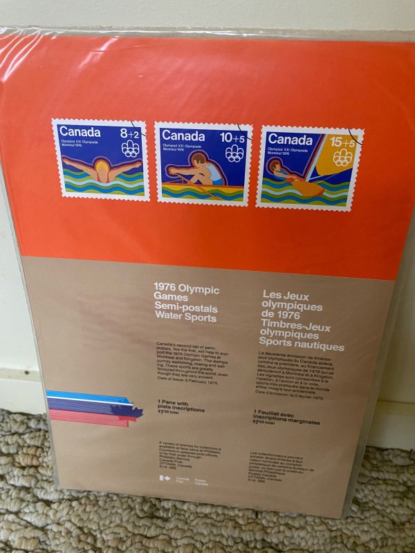 (3) Canada stamps full sheet sealed 1976 Olympic Games Water sports 1975 MNH B5