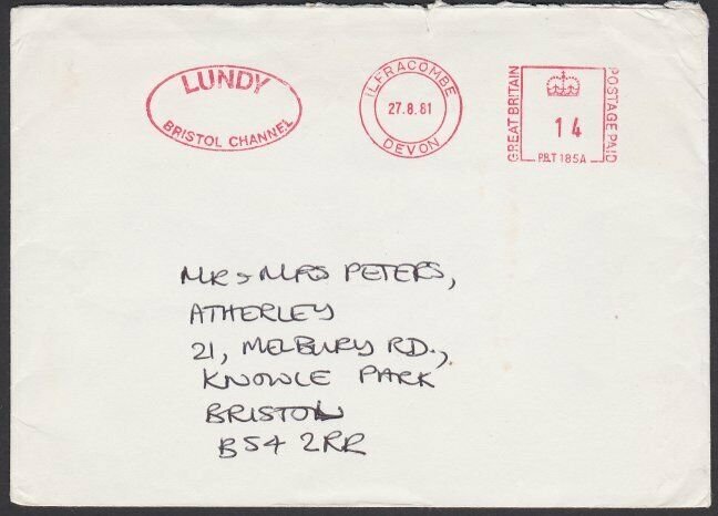 GB LUNDY 1981 cover - Puffin stamps.........................................F847