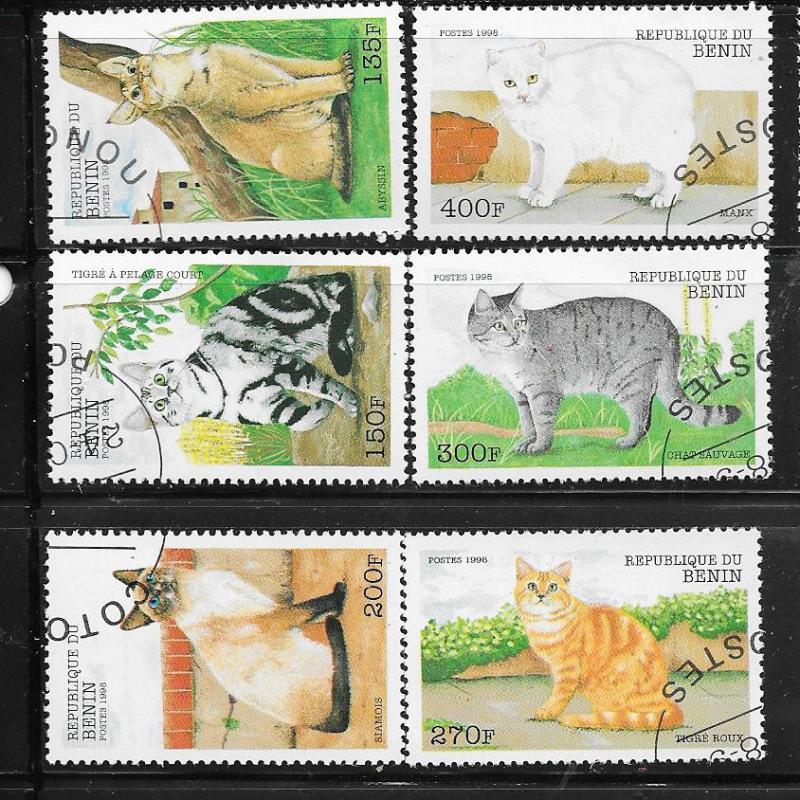 Benin #1094-1099  Cats  (U) CV $4.75