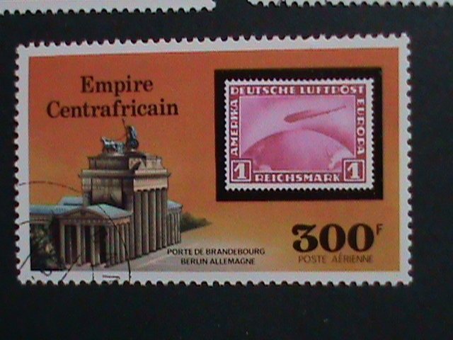 CENTRAL AFRICA STAMP 1977- SC#295-6,C184-6-75TH ANNIVERSARY-ZEPPELIN CTO SET-