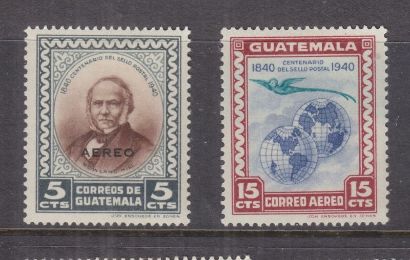 GUATEMALA, 1946 Stamp Centenary, Air pair, lhm.