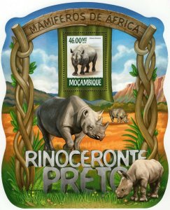 Black Rhinoceros Stamp Diceros Bicornis Souvenir Sheet MNH #7965