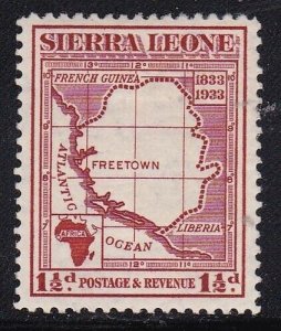 Album Tesori Sierra Leone Scott#155 1 1/2p Mappa Di MH