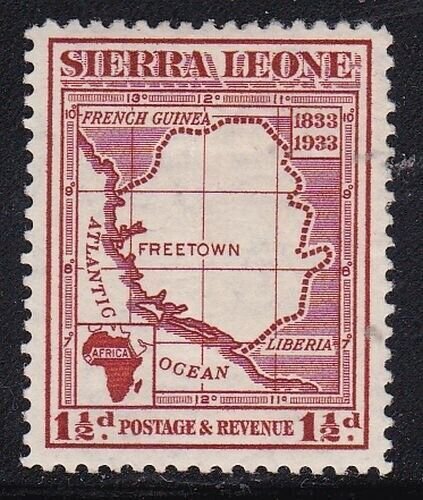 Album Treasures Sierra Leone Scott # 155 1 1/2p Map From MH-