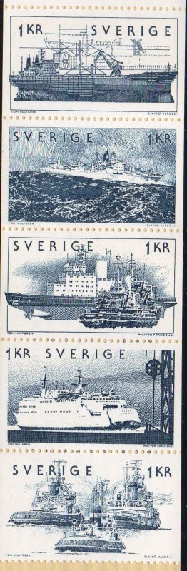 Sweden Sc 1096-00 1974 Ships stamp set mint NH