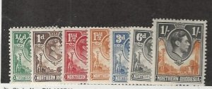 Northern Rhodesia, Postage Stamp, #25, 27, 29, 30, 34, 38, 40 Mint Hinged, 1938