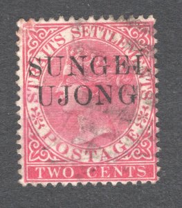 Malaya - Sungei Ujong, Scott #26A  VF, Used,1885, 2c rose overprinted ...6110001