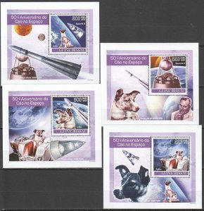 B1360 2007 Guinea-Bissau Dogs In Space Korolev 4 Lux Bl Mnh