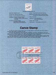 US SP882 Canoe 2545 Souvenir Page FDC