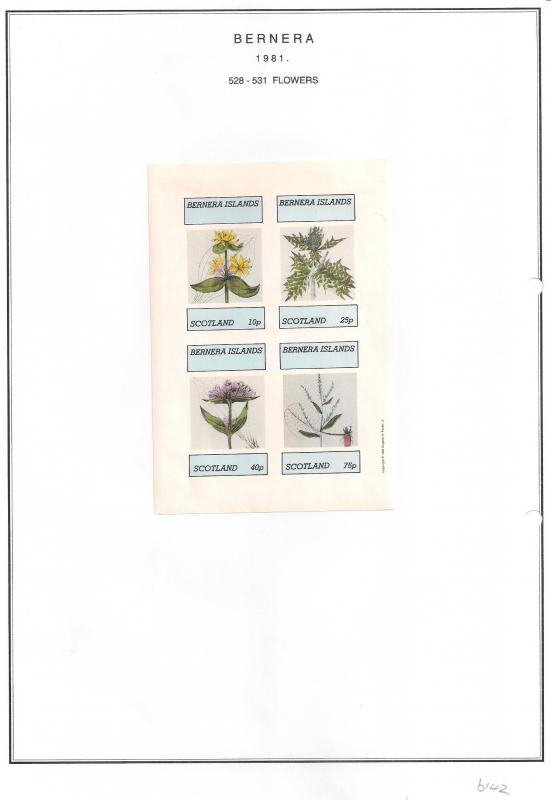 SCOTLAND - BERNERA - 1981 - Flowers (5) - 4v Imperf Sheet - MLH