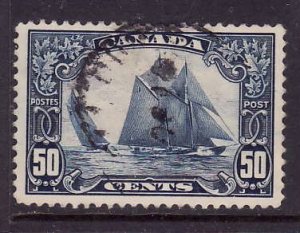 Canada-Sc#158-used 50c dark blue Bluenose racing schooner-Ships-1929-Cdn403-