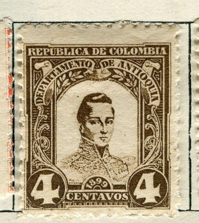 COLOMBIA ANTIOQUIA; 1899 early classic Mint hinged issue 4c. value