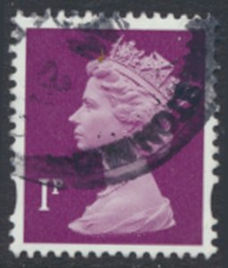 GB 1p Machin  SG Y1761  Used  2 bands  SC# MH245  see scans