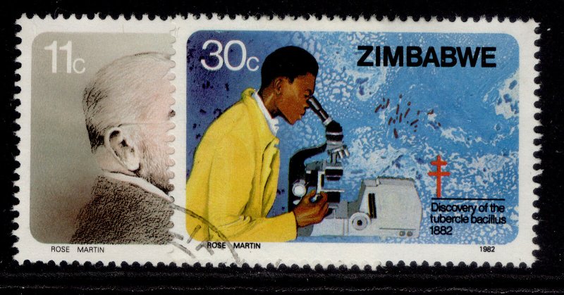 ZIMBABWE QEII SG620-621, 1982 Dr Robert Koch set, FINE USED.