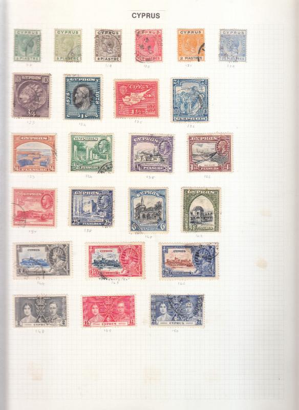 CYPRUS 1928/1934 SET TO 18P USED +1925/1937 SETS 