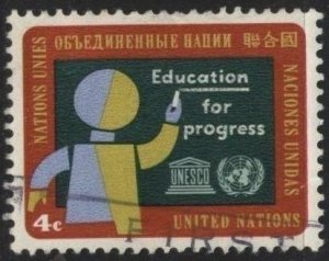 UN 134 (used) 4¢ education for progress (1964)