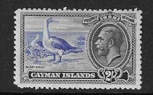 CAYMAN ISLANDS SG105 19395 2/- ULTRAMARINE AND BLACK SHORT PERF  MTD MINT