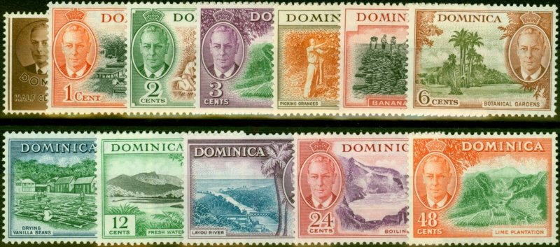 Dominica 1951 Set of 12 to 48c SG120-131 Fine Mtd Mint