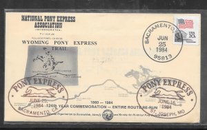 Just Fun Cover #1895 Sacramento - St Joseph Pony Express 124 Years Comm (A1293)