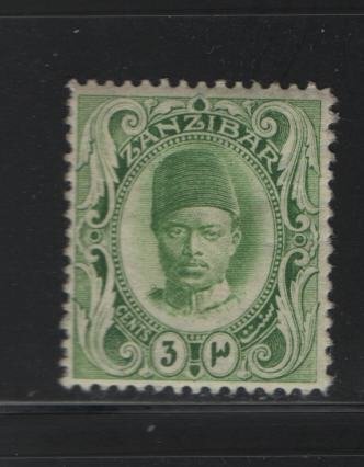 ZANZIBAR, 100 Hinged, Paper Hinge, 1908-09 Sultan Ali bin Hamoud